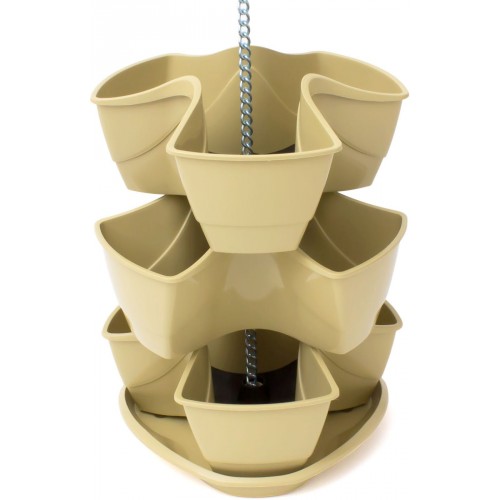PROSPERPLAST COUBI kaskádový kvetináč 29,5x29,5x88cm, 9l, béžová DKN300W PROSPERPLAST COUBI kaskádový kvetináč 29,5x29,5x88cm, 9l, béžová DKN300W