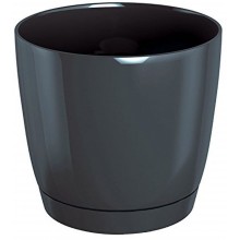 Prosperplast COUBI ROUND P Kvetináč s miskou 18 cm, 2,8l, grafit DUOP180