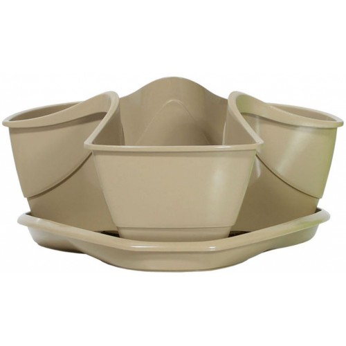 PROSPERPLAST COUBI kvetináč 29,5x29,5x14cm, 3l, béžová DKN3001