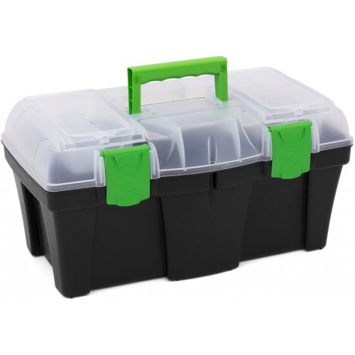 Prosperplast GREENBOX Plastový kufor na náradie transparentné, 458 x 257 x 227 mm N18G