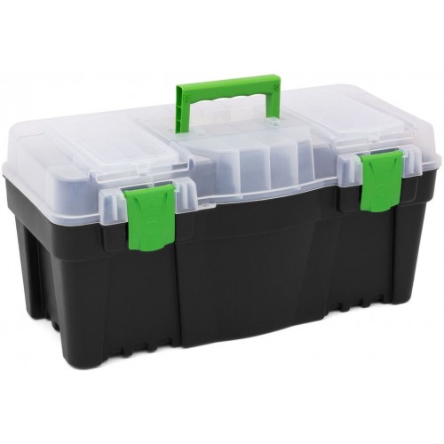 Prosperplast GREENBOX Plastový kufor na náradie transparentné, 550 x 267 x 270 mm N22G