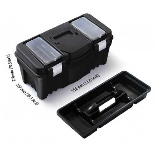 PROSPERPLAST VIPER Plastový kufor na náradie čierny, 550 x 267 x 270 mm N22A