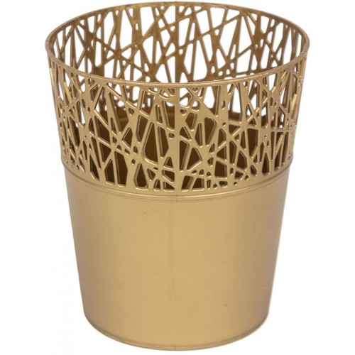 PROSPERPLAST CITY Kvetináč s čipkou 16,0 cm, starozlatý DCIT160