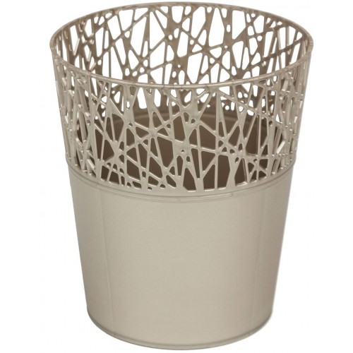 PROSPERPLAST CITY Kvetináč s čipkou 13,5 cm, platina DCIT140