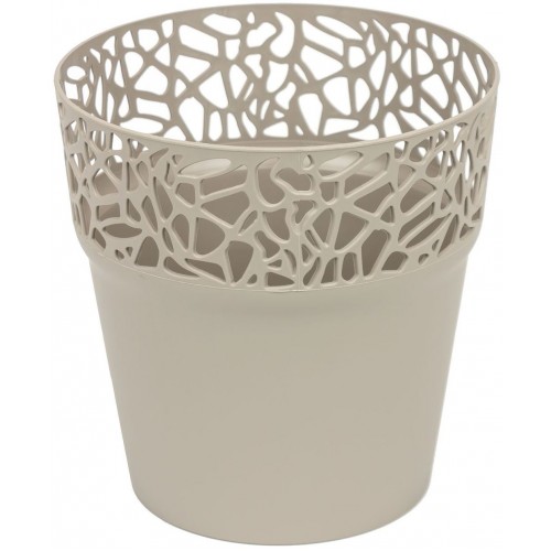 Prosperplast Naturo Kvetináč s čipkou 14,5 cm, mocca DNAT145 Prosperplast Naturo Kvetináč s čipkou 14,5 cm, mocca DNAT145