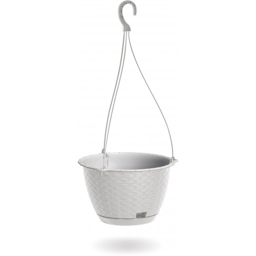 PROSPERPLAST RATOLLA ROUND W Kvetináč závesný 21,7cm, biela DRLW215