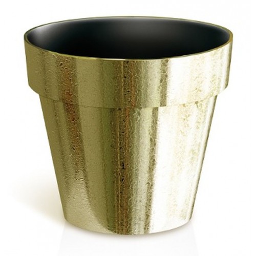 PROSPERPLAST CUBE CHROME GOLD Kvetináč 0,6l, zlatá štruktúra DGC110GF PROSPERPLAST CUBE CHROME GOLD Kvetináč 0,6l, zlatá štruktúra DGC110GF