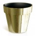 PROSPERPLAST CUBE CHROME GOLD Kvetináč 0,6l, zlatá štruktúra DGC110GF