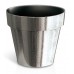 PROSPERPLAST CUBE CHROME SILVER Kvetináč 3,5l, strieborná štruktúra DGC200SF