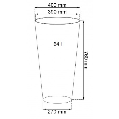 VÝPREDAJ PROSPERPLAST TUBUS SLIM SHINE Kvetináč 35 / 64l, biela lesk DTUS400S BEZ NÁDOBY