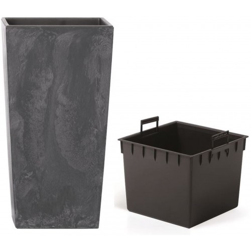 Prosperplast URBI SQUARE EFFECT Kvetináč 22 cm, antracit DURS225E