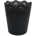 PROSPERPLAST LACE kvetináč s čipkou 16 cm, čierna DLAC160