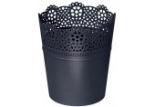 Prosperplast LACE kvetináč s čipkou 16 cm, antracit DLAC160