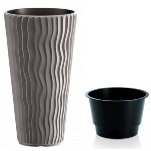 Prosperplast SANDY SLIM kvetináč 29,7cm, 12l, šedý kameň DPSP300