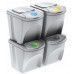 Prosperplast SORTIBOX Sada 4 odpadkových košov 4x25l, biela IKWB25S4
