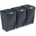 Prosperplast SORTIBOX Sada 3 odpadkových košov 3x35l, antracit IKWB35S3