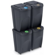 Prosperplast SORTIBOX Sada 4 odpadkových košov, 4x35l, antracit IKWB35S4