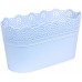 Prosperplast LACE kvetináč s čipkou 28,5 x 13,5 cm, svetlo modrá DLAC285