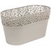 Prosperplast Naturo Truhlík s čipkou 27,5 cm, mocca DNAT275