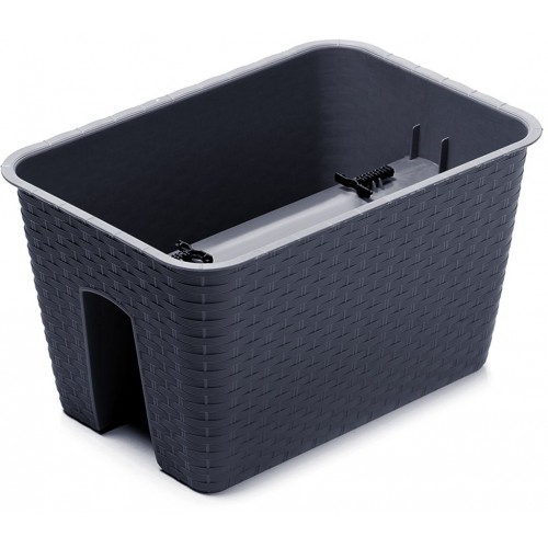PROSPERPLAST RATOLLA Truhlík na zábradlie 39,6x27,2x22,5cm, antracit DRLB400