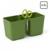 PROSPERPLAST TWINS CUBE dvojkvetináč na bylinky s nožnicami 2,5l, zelený DTC245