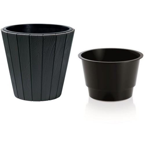 Prosperplast WOODE kvetináč 29,9x28,1cm antracit DBWO300