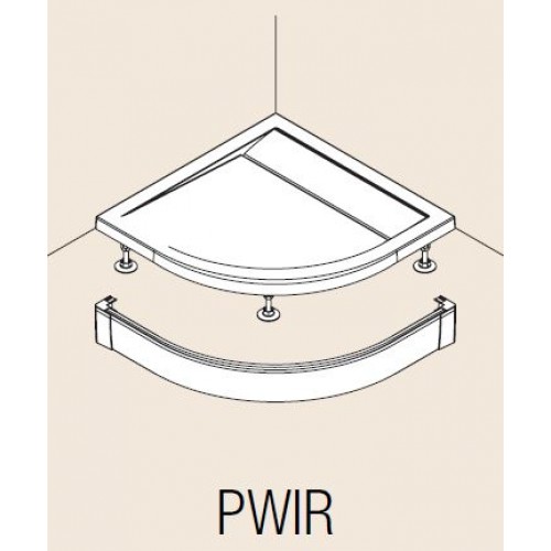 RONAL PWIR ILA hliníkový predný panel 90 cm, pre štvrťkruhovú vaničku, chróm PWIR5509050