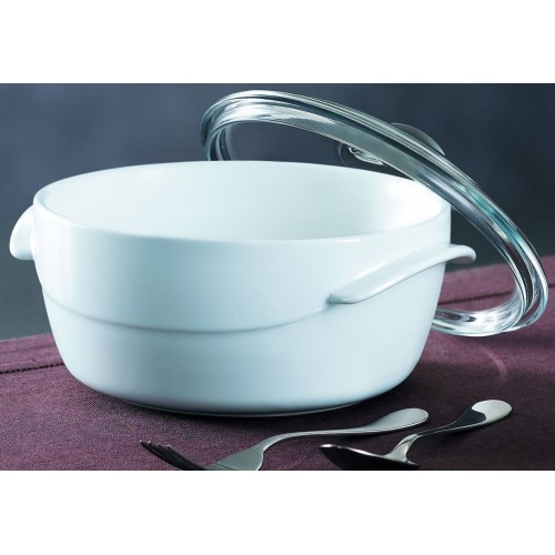 PYREX Pekáč guľatý so skleneným vekom WHITE 2,5 l PYREX Pekáč guľatý so skleneným vekom WHITE 2,5 l