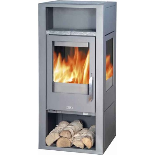 ABX Quadro 4678-7, krbové kachle na drevo, šedý plech, vr. hornej dosky - mastenec ABX Quadro 4678-7, krbové kachle na drevo, šedý plech, vr. hornej dosky - mastenec