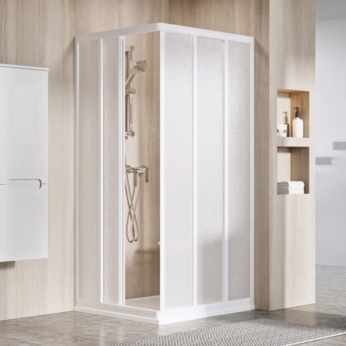 RAVAK SUPERNOVA ASRV3-75 rohový sprchovací kút/dvere, white + transparent 15V30102Z1
