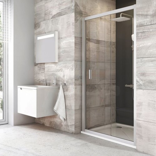 RAVAK BLIX BLDP2-110 sprchové dvere posuvné dvojdielne, satin + Transparent 0PVD0U00Z1