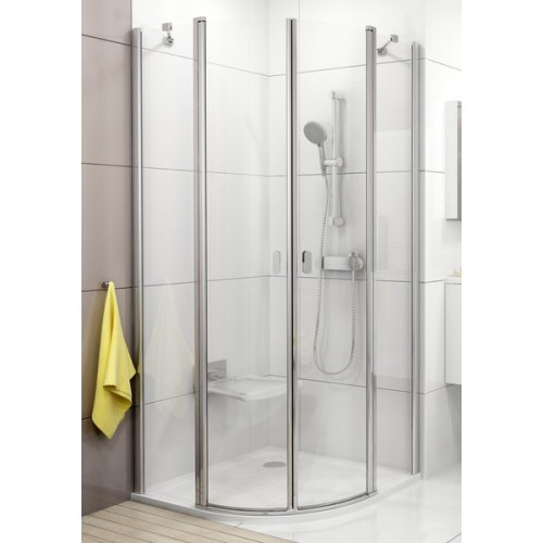 RAVAK CHROME CSKK4-80 štvrťkruhový sprchovací kút, white + transparent 3Q140100Z1