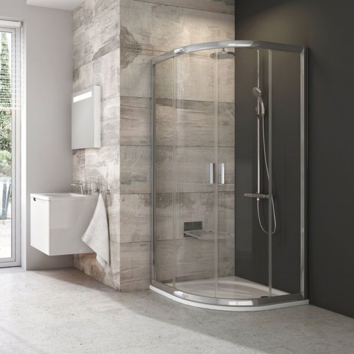 RAVAK BLIX BLCP4-90 sprchovací kút štvrťkruhový, bright alu + grape 3B270C00ZG