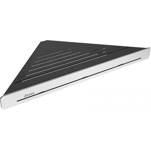 RAVAK SLIM C Polička 290 x 206 x 22 mm čierna/chróm X07P576
