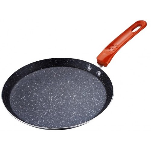 RENBERG Panvica na palacinky 24cm s mramorovým povrchom, oranžová RB-1024oran