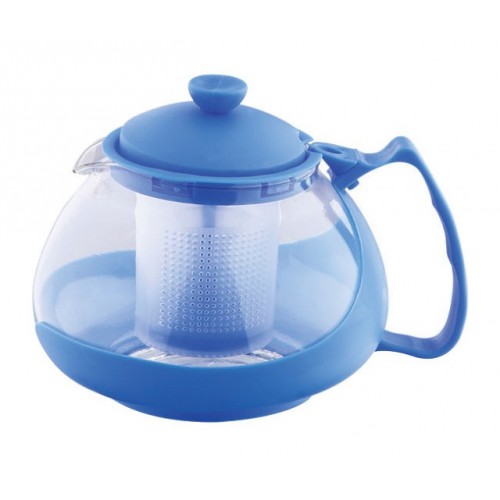 KAISERHOFF Kanvica na čaj sklo / plast 750 ml, modrá RB-3026modr KAISERHOFF Kanvica na čaj sklo / plast 750 ml, modrá RB-3026modr