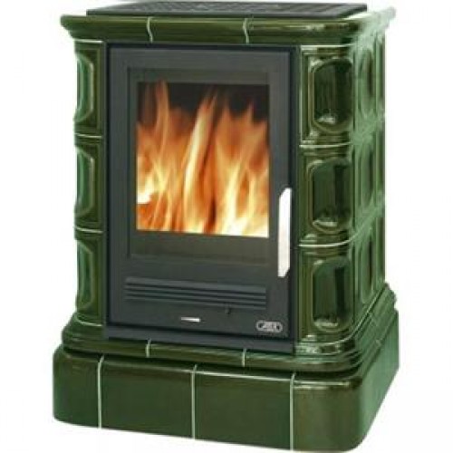 ABX Regina L, Kachľové pece na drevo s lit vložkou a výmenníkom, kachľový sokel, zelená