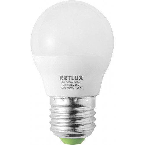 RETLUX RLL 37 žiarovka LED G45 5W E27, 50001319 RETLUX RLL 37 žiarovka LED G45 5W E27, 50001319
