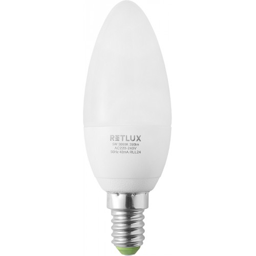 RETLUX RLL 24 žiarovka LED C37 5W E14, 50001346