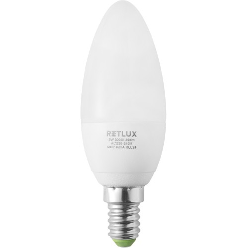 RETLUX RLL 25 žiarovka LED C37 5W E14, 50001412 RETLUX RLL 25 žiarovka LED C37 5W E14, 50001412