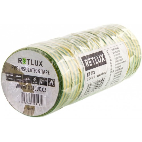 RETLUX RIT 012 izolačná páska 10ks 0,13x15x10, zelenožltá 50002518