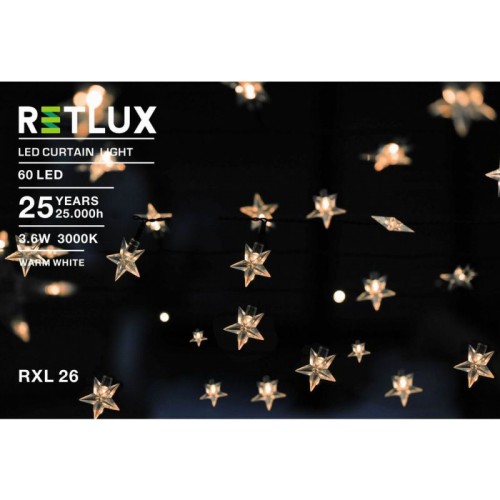 RETLUX RXL 26 60LED Curtain Light WW 5M Vianočné osvetlenie 50001458