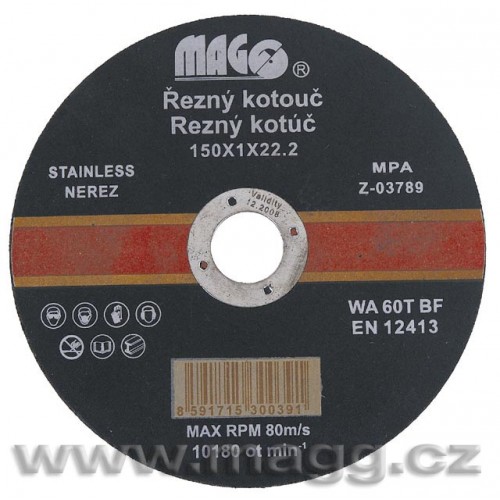 Rezné kotúče na nerez 115x1, 0x22, 2mm RN11510 Rezné kotúče na nerez 115x1, 0x22, 2mm RN11510