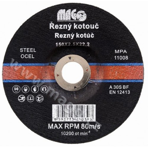 Rezné kotúče na kov 115x1, 0x22, 2mm RK11510 Rezné kotúče na kov 115x1, 0x22, 2mm RK11510