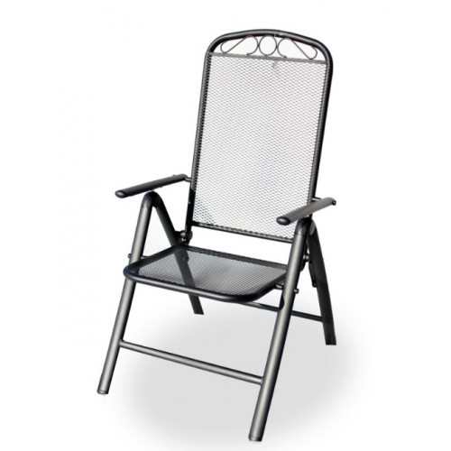 Kreslo záhradné ZWMC 38 kovové drôtené, čierna 97/20