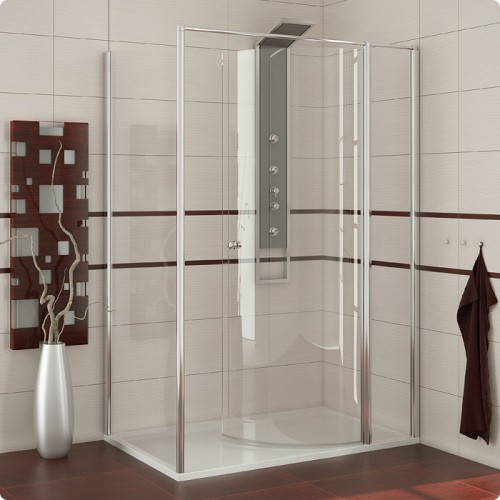 RONAL SA3 Salsa dvojdielna zástena s krídlovými dverami 90cm,chróm/číre sklo SA30901505007