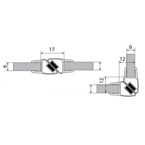 VITRA LINE sada dvoch magnetických tesnenie na 6mm sklo dĺžka 2000mm VITRA LINE sada dvoch magnetických tesnenie na 6mm sklo dĺžka 2000mm