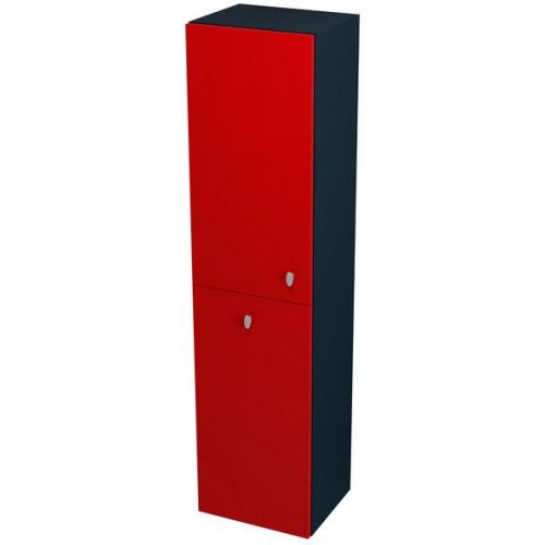SAPHO Aila 55671 skrinka vysoká s košom 35x140x30cm, ľavá, červená / čierna