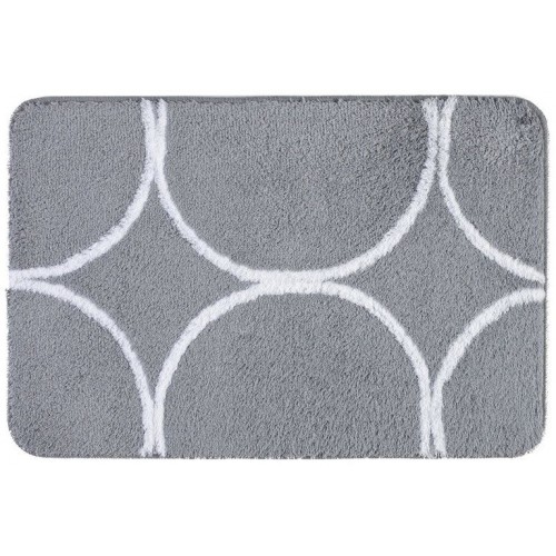 SAPHO CIRCLE predložka 60x90cm s protišmykovou úpravou, polyakryl, sivá 736307