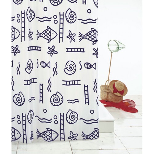 SAPHO NEPTUN sprchový záves 180x200cm, polyester, modrá potlač 46313 SAPHO NEPTUN sprchový záves 180x200cm, polyester, modrá potlač 46313